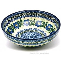 Polish Pottery Bowl Contemporary Salad Blue Pansy