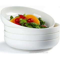 Qinlang 40 Ounces Pasta Bowls Salad Plates Serving Bowls Off-White Porcelain Bowls Set of 4 8.5 inches