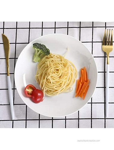 TGLBT Pasta Bowls ,7 Inch Porcelain Salad Plates Set,Microwave And Dishwasher Safe,Shallow And White,Sets Of 6