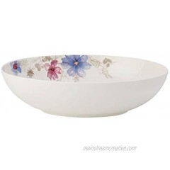 Villeroy & Boch Mariefleur Gris Basic Oval Serving Bowl Premium Porcelain White Multicoloured 32