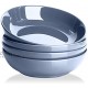 Yedio Pasta Bowls 30 Ounces Porcelain Salad Bowls for Kitchen Shallow Pasta Bowls Set Airy Blue Pasta Bowls Microwave Dishwasher Safe Set of 4