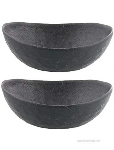 Zen Table Japan Minoruba 7.7 Japanese Oval Bowls Made in Japan Set of 2 Black