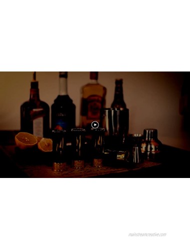 12 Gauge Shot Glasses with Bullet Bottle Opener and Golden Colour Stainless Steel Alcohol Pourer ，Great Drinking Glass Set for Men Eagle