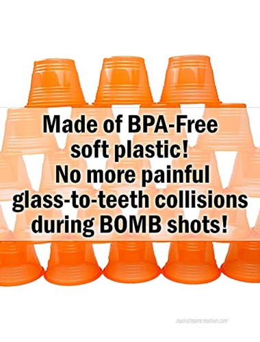 150 Pack Disposable Jager Bomb Cups. Measure Two Part Bomber Shot Glasses for Great Taste Every Time! Throw a Great Party with Recipe Card & 4 Colors to Impress Guests!
