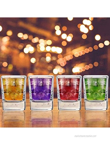 2-Ounce Square Shot Glasses Set with Heavy Base 24 Pack Clear Shot Glass