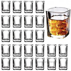 2-Ounce Square Shot Glasses Set with Heavy Base 24 Pack Clear Shot Glass