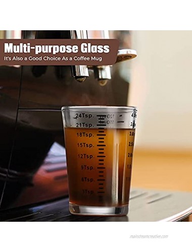 2 Pieces 4 oz Measuring Cup Shot Glass Espresso Shot Glass Liquid Heavy Glass Wine Glass Black Letters
