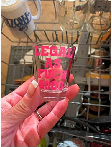 21st Birthday Shot Glass-2000 Shot Glass Birthday Gifts-21 Birthday Party Supplies clear-pink-2000