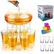 6 Shot Glass Dispenser and Holder Clear Acrylic Shot Pourer Dispenser 6 Shot Glasses Included Food Grade Whiskey Dispenser with Silicon Plugs Perfect for Drinking Games Parties and Bars
