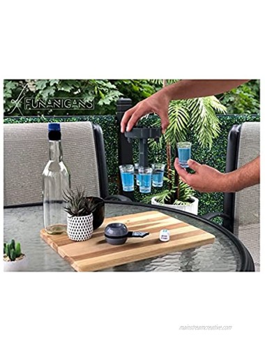 6 Shot Glass Dispenser and Holder Includes 6 shot cups with Shot Twister and 1pc Drinking Dice. Shot Dispenser Shot Holder Wine Dispenser Drink Dispenser. Dark Grey For Social Gatherings
