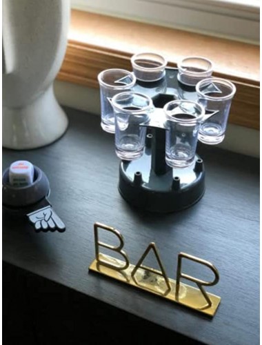 6 Shot Glass Dispenser and Holder Includes 6 shot cups with Shot Twister and 1pc Drinking Dice. Shot Dispenser Shot Holder Wine Dispenser Drink Dispenser. Dark Grey For Social Gatherings