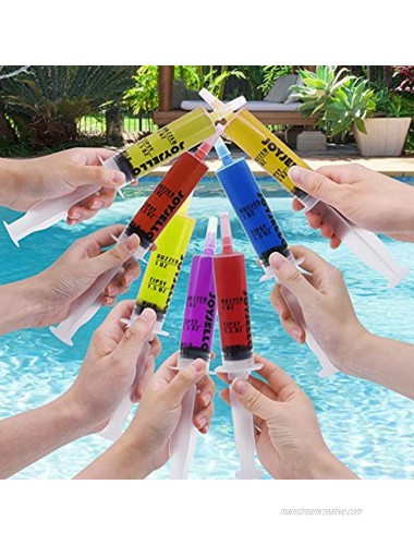 60 Pcs Jello Shots Syringes 2 oz Reusable Plastic Alcohol Tubes Container with Caps for Summer and Themed Party Halloween Party Favors Graduation Party Decorations
