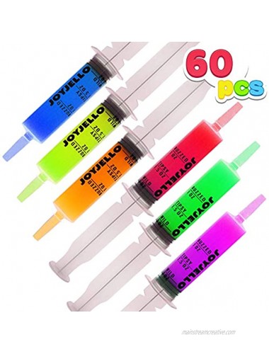 60 Pcs Jello Shots Syringes 2 oz Reusable Plastic Alcohol Tubes Container with Caps for Summer and Themed Party Halloween Party Favors Graduation Party Decorations
