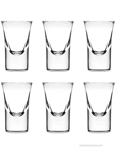 Adouiry 1-Oz Shot Glass Set of 6,Heavy Base Clear Shot Glass Great for Whisky Brandy Vodka Rum and Tequila Shot Set