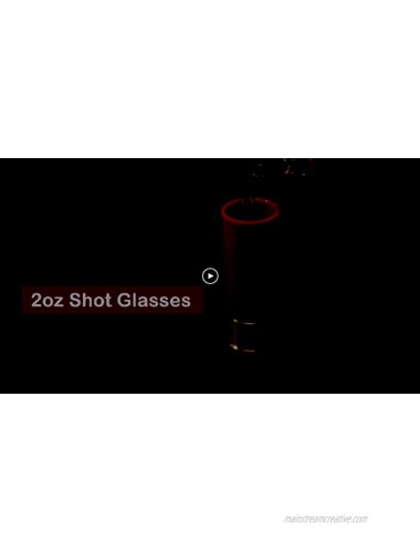 Barbuzzo 12 Gauge Shot Glasses Set of 4 Shell Shaped Shot Glasses Red