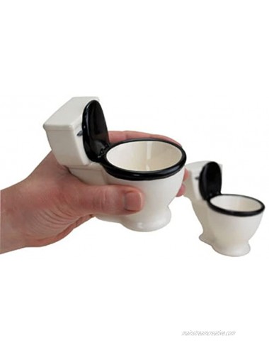 BigMouth Inc Toilet Shots Set of 2 Ceramic Shot Glass Hold 2oz Each Funny Toilet Gift