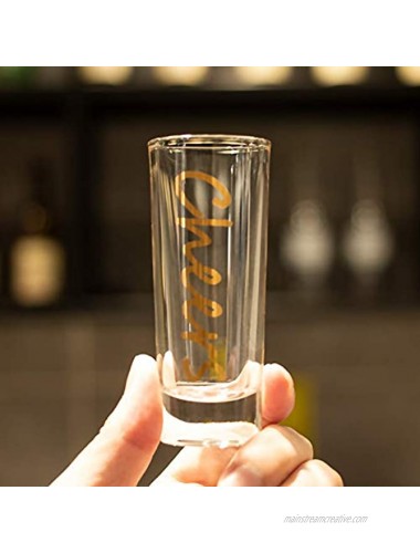 Bycnzb shot Glasses Set of 8 with Heavy Base Clear Shot Glass 2-Ounces. Cheers