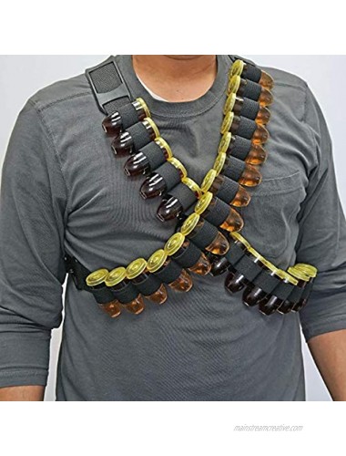 Fairly Odd Novelties Shot Ammo Bandolier w 28 Bullet Shaped Plastic Glasses with Lids Perfect Party Novelty Gift Black