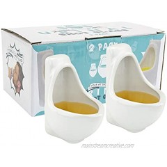 Fairly Odd Novelties Urinal Shot Glasses Set of 2 Funny Bathroom Humor Gag White Elephant Gift 1.5-Ounce