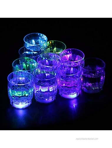 Flash Light Up Cups Bestrice 24PCS LED Flashing Shots Glow Cup for Bar Night Club Party Drink