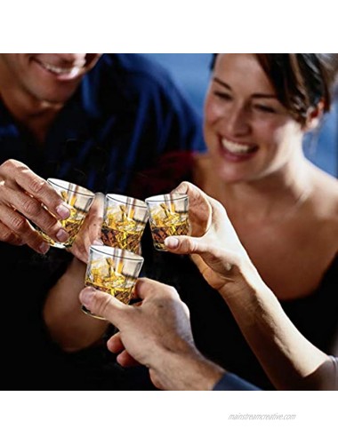 Fmerioti Shot Glasses Set Tequila & Whiskey Shot Glasses High Transparency Carved Shot Glasses for Home Party Bar 1.7 OZ 6 Pack