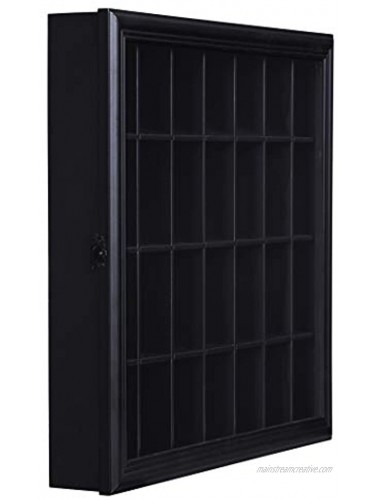 Gallery Solutions 18x16 Shot Glass Hinged Front Display Case 18 x 16 Black