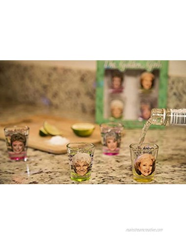 Golden Girls Shot Glasses | Fun Drinking Games | Set Of 4 Collectible Glasses | Perfect For Parties Game Night Bachelor Bachelorette Party College Graduation Birthday Gift