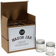 Mason Jar 2 Ounce Shot Glasses Set of 12 With Leak-Proof Lids Great For Shots Drinks Favors Candles And Crafts