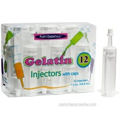Party Essentials 1.5 Ounce Gelatin Shot Gelatin Syringe Injectors with Caps 12-Count Clear