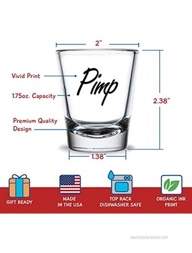 PIMP & HO Shot Glass Set of 2 Novelty Gifts for Women Men- Engagement gift wedding gift Unique Birthday Present Gift for Her Him Wife Girlfriend Boyfriend Gag Gift for Couples-USA Made