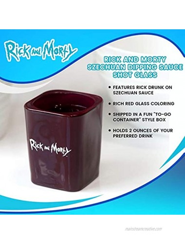 RICK AND MORTY Szechuan Dipping Sauce Shot Glass Novelty Collectible Drinking Glasses Unique Gift for Birthdays Holidays House Warming Parties