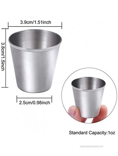 Ruisita 12 Pieces Stainless Steel Shot Cups Stainless Steel Shot Glass Drinking Tumbler 1 Ounce 30 ml