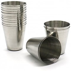 Set of 15pcs Stainless Steel Shot Glasses Drinking Vessel Drinking Cup Barware 1 Ounce by MERRY BIRD
