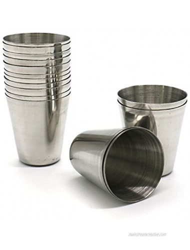 Set of 15pcs Stainless Steel Shot Glasses Drinking Vessel Drinking Cup Barware 1 Ounce by MERRY BIRD
