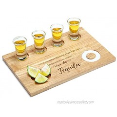 Tequila Shot Flight Board Tequila Gifts Shot Glass Holder,Display and Storage Shot Glasses Serving Tray with Salt Rim Bar Tray for Liquor Wedding Gifts Housewarming Gifts