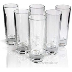 Tequila Tall Shot Glasses Heavy Base Crystal Clear Drinking Glassware Bar Kit Set of 6