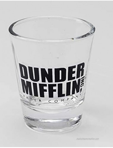 The Office 4 Piece Shot Glass Set Dunder Mifflin Prison Mike Schrute Farms and Bears Beets Battlestar Galactica