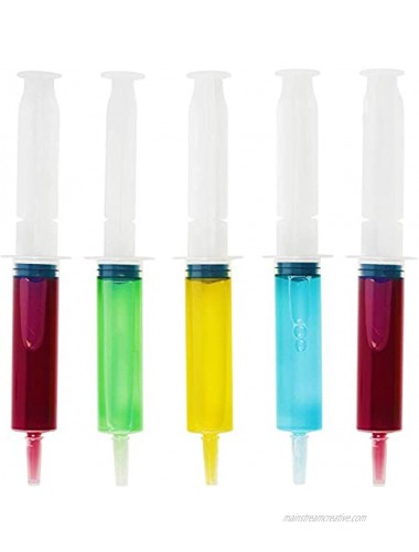 THE TWIDDLERS 50 Large Reusable Novelty Jello Shot Syringes with Caps for Halloween & Parties 2oz