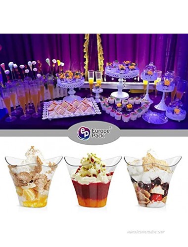 3.5oz Dessert Cups with Spoons,Plastic Clear Parfait Cups Disposable Reusable Appetizers Cup for Party Set of 50