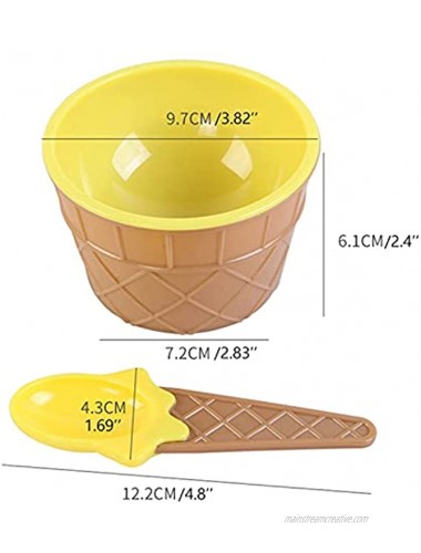 Cartoon Candy Color Ice cream bowl with spoon- ice cream bowls for kids set candy colored cute dessert bowls for summer holiday parties gifts for children ice cream cups