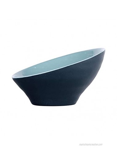 Elite Global Solutions D105RR-ABY LAP Angled Bowl 10 1 2 Dia. x 3 6 1 8 h Melamine Abyss Gloss Inside Lapis Matte Outside Pack of 6