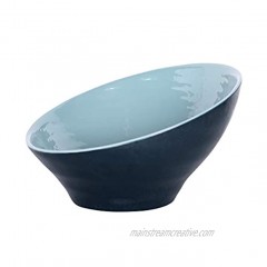Elite Global Solutions D105RR-ABY LAP Angled Bowl 10 1 2" Dia. x 3" 6 1 8" h Melamine Abyss Gloss Inside Lapis Matte Outside Pack of 6