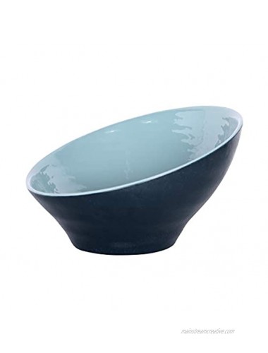 Elite Global Solutions D105RR-ABY LAP Angled Bowl 10 1 2 Dia. x 3 6 1 8 h Melamine Abyss Gloss Inside Lapis Matte Outside Pack of 6