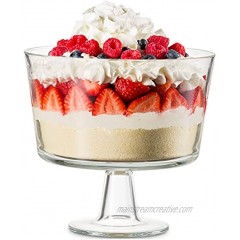 Godinger Trifle Bowl Italian Made Crystal Glass Footed Trifle Bowls Fruit Bowl Dessert Display Cake Stand
