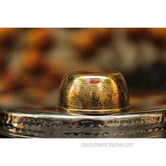 Kitchen Expert Brass Dessert Bowl Embossed Flower Design Serve ware Decorative Gift Item 120ml 3.5 Inch
