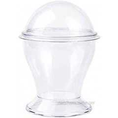 Lillian Collection Plastic Mini Dessert Cup with lid 6 oz | Clear | Pack of 6