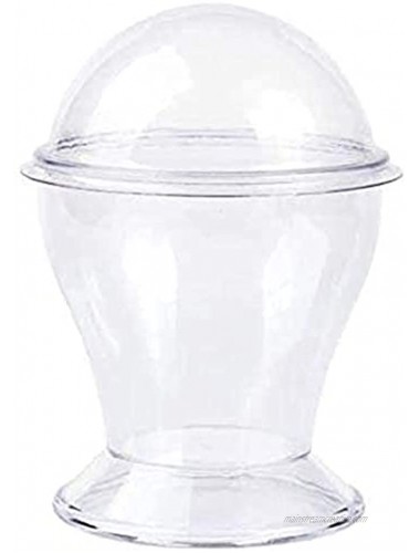 Lillian Collection Plastic Mini Dessert Cup with lid 6 oz | Clear | Pack of 6