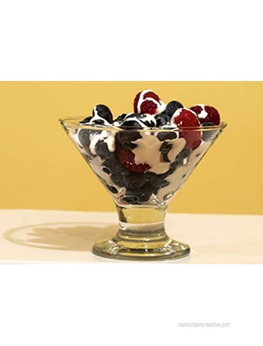 Orion Classic Footed Dessert Cups Clear Glass Ice Cream Bowls Perfect for Parfait Fruit Salad or Pudding Set of 6 8.5 OZ