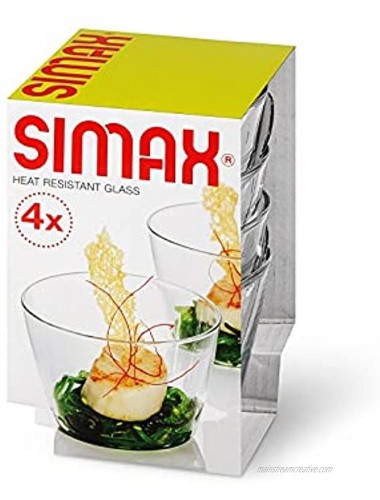 Simax Glassware Small Glass Custard Bowls | For Desserts Condiments Candy Food Prep – Borosilicate Glass – Oven Microwave Freezer and Dishwasher Safe – Four 6.75 Ounce Dishes