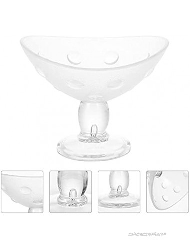 TOYANDONA Footed Ice Cream Cups Crystal Dessert Cup Clear Custard Cup Decorative Trifle Bowl for Sundae Fruit Salad Snack Cocktail Condiment Serveware 400ml